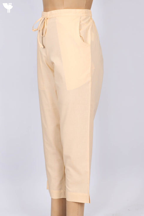 Cambric Cotton Pants in Sandy Beige